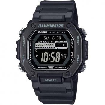 Casio Men's Standard Digital Watch with Black Resin Strap and Blue Dial, Quartz MWD-110HB-1BV, 100M Water Resistant