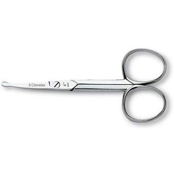 3 Claveles - Tijera de uñas curva 10 cm para bebé corta uñas con seguridad
