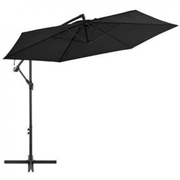 vidaXL Cantilever Garden Parasol with Aluminium Pole 300 cm Black