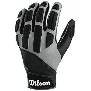 Wilson MVP Tacktech Lineman - Guantes de fútbol, Color Negro, Negro, Small