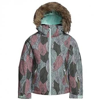 Chaqueta técnica Roxy Jet Ski gris verde oscuro rojo para niña - Talla 16