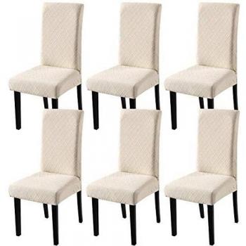 YISUN Fundas de Silla de Comedor en Spandex, Elásticas y Modernas, Extraíbles y Lavables, Fundas de Licra para Sillas Altas 4/6 Piezas Fundas Protectoras para Sillas