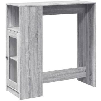 Mesa Alta de Bar con Estantes Gris Sonoma 101x40x103,5 cm Multicapa