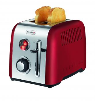 Breville VTT536X Tostador Rojo de Doble Rebanada Larga, Acero Pulido, 1300 W, Inoxidable, 2 Ranuras
