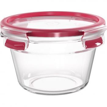 Emsa Clip&Close - Recipiente Hermético Redondo de Cristal con Tapa de Polipropileno, Higiénico, No Retiene Olores ni Sabores, 100% Libre de BPA,