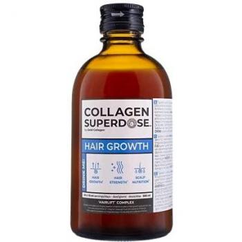 Collagen Superdose Hair Growth by Gold Collagen | Patented Liquid Collagen Peptides Drink | Hair Supplement with Keratin for Women & Men | 14 Powerful and Effective Ingredients |30 Day Supply