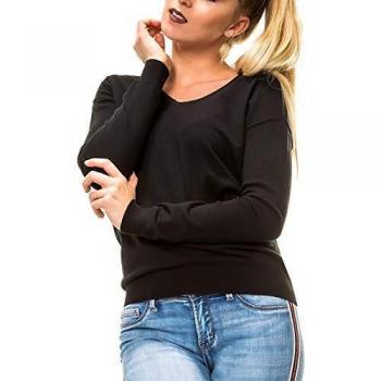 Vero Moda Vmhappy LS Laceback Blouse Boo suéter, Negro