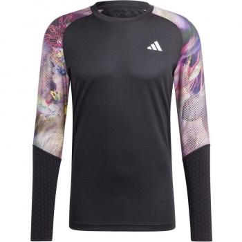 adidas Melbourne HEAT.RDY Long-Sleeve Top Camiseta de Manga Larga para Hombres - Negro, Multicolor