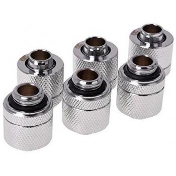 AlphaCool 17386 HF 13/10 Compression Fitting G1/4 - Chrome Sixpack Refrigeración Líquida Conectores
