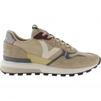 Victoria Luna Zapatillas deportivas de mujer de nylon con piezas de serraje al tono y suela dentada 1156107 Beige (40)