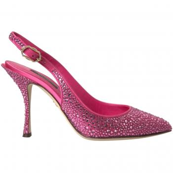 Dolce & Gabbana Pink Slingbacks Crystal Pumps Shoes - EU38/US7.5