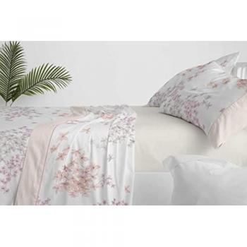 Juego de sábanas 525 Crema Burrito Blanco, Cama 135 cm, Poliéster 50% Algodón 50%, Fácil Planchado