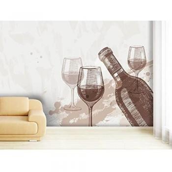 Papel pintado Wine Bottle en diferentes tamaños – como papel pintado o papel pintado para elegir – PVC, sin olor, impresión látex ecológico sin disolvente – papel pintado, diseño pintado Póster Image Wall Pared por Trend muros, Papel pin