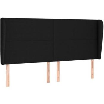 Cabecero con orejas de tela negro 183x23x118/128 cm Vidaxl Negro