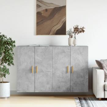 Armarios de Pared VidaXL 2 uds Madera de Ingeniería con Tirador de Madera, Mueble de Almacenaje Moderno para Salón, Armarios con Puertas y Cajón, Buffet Auxiliar y de Almacenamiento