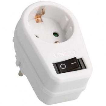 Adaptador de Red Schuko con Interruptor