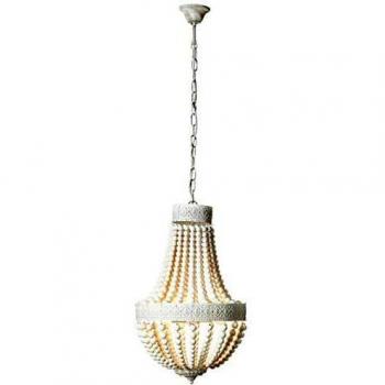 Lámpara de araña Liba blanca E14 3 luces, diámetro 40cm, adecuada para bombillas tipo gota (no incluidas), cadena ajustable