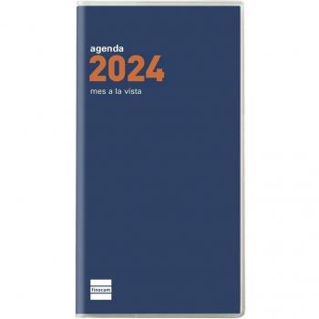 Finocam Agenda 2024 Coctel PL4 MV Azul Encuadernada Anual Mes Vista 80x150mm