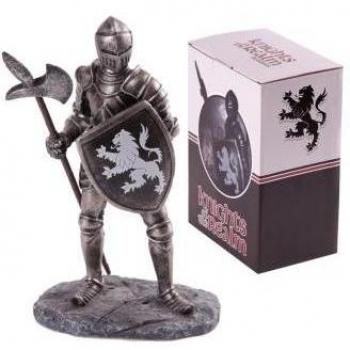 Cavaliere in Resina con Armatura Nera e Scudo 20cm