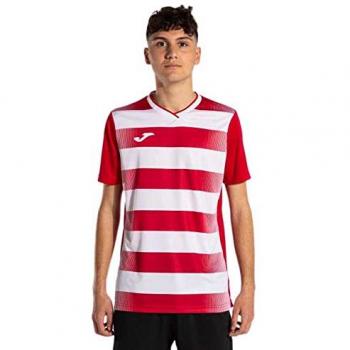 Camiseta Joma Europa V Manga Corta Hombre Rojo Blanco