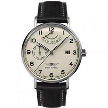 Men's Iron Annie Amazonas Impression Automatic Watch with Beige Leather Strap and Vintage Style