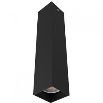 Plafón moderno Cube GU10 6x6xH30 cm negro de metal