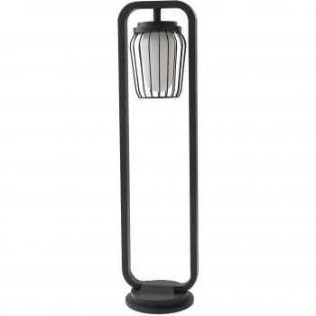 Bolardo luminoso Chandan, 90 cm, gris oscuro, aluminio, 1 llama E27, moderno para exterior