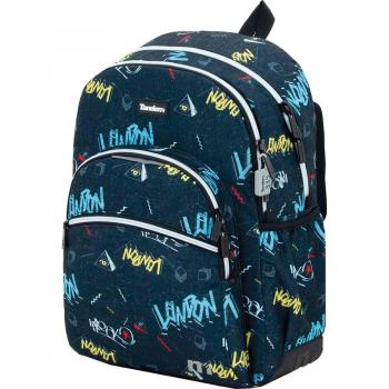 Mochila Escolar ST/AC Tandem London con diseño moderno, compartimentos amplios, material resistente al agua, correas ajustables y acolchadas, respaldo ergonómico y estampado de Londres