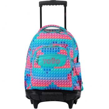 TOTTO Mochila escolar con ruedas Renglones Pupit