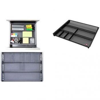 Archivo 2000 Almeshorg GS Bandeja Organizador de Rejilla Mesh Gris con 7 Compartimentos, 29x345x240 mm, para Cajón de Escritorio en Acero