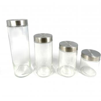 Jocca 4470 Set de 4 Botes de Cristal, 9.50x9.50x31.00 cm
