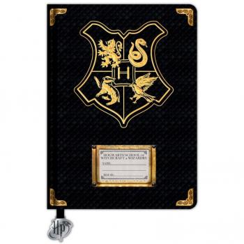Cuaderno A5 Hogwarts Harry Potter, tamaño A5, diseño inspirado en la escuela de magia de Hogwarts, cubiertas duraderas, hojas rayadas o en blanco (dependiendo del modelo), ideal para tomar notas y escribir