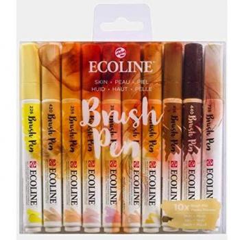 Ecoline Brush Pen Set of 10, Skin Colors