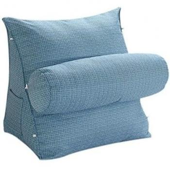 Halovie Almohada Volver respaldo Soporte lumbar regulable con la cuña de la almohadilla amortiguador 47 x 45 x 23 Sofá cama Silla de oficina amortiguador del resto del cuello apoyo perla lana