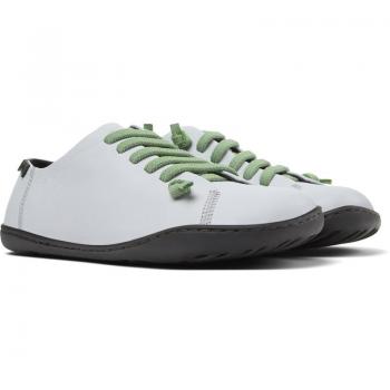 Zapatillas de piel de mujer Camper Peu Cami lisas con cordones en color blanco y verde, talla 41