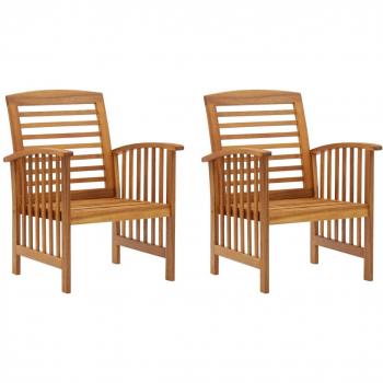 vidaXL Garden Chairs 2 pcs Solid Acacia Wood