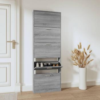 Zapatero Sonoma 59x17x169 cm madera multicapa gris