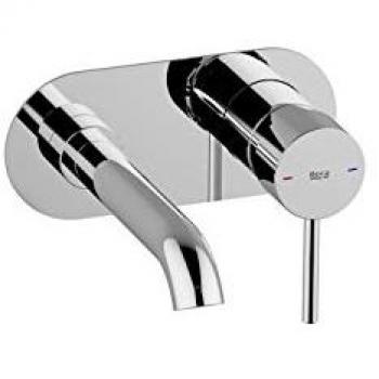 Mezclador monomando empotrable en acabado cromado para lavabo.