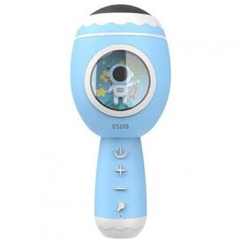 Micrófono Karaoke Inalámbrico Bluetooth Coshano con Altavoz y Luz LED - Azul, Ideal para Niños y Niñas