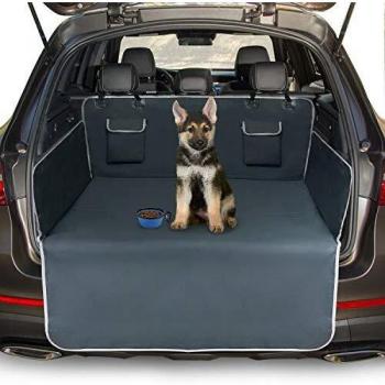 Toozey Funda para Maletero de Coche Universal, 2 Bolsillos Grandes, Impermeable & Antideslizante, 185 x 105 cm Funda para Perros para Todos los Autos, Cuenco Plegable y E-Book Bono - Gris