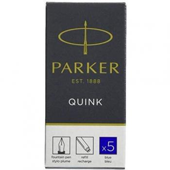 Parker Quink Fountain Pen Refills, Long Cartridges, Blue Ink, Box of 5