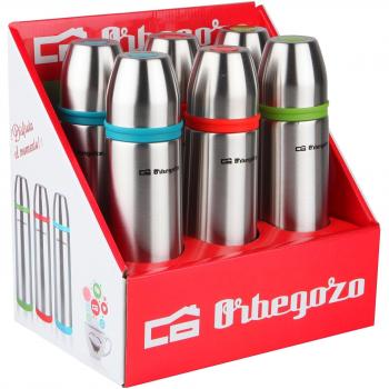 Orbegozo Set de 6 Termo líquido, INOX, 3 Colores, 500 ml, Negro