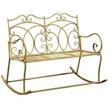 vidaXL Garden Bench 104 cm Iron Antique White