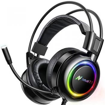 Abkoncore - Auriculares externos, B780 Gaming alámbricos con micrófono Virtual 7.1 RGB