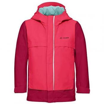 VAUDE Racoon - Chaqueta Impermeable para niños, Infantil, 409749570980, Rosa Brillante, 98
