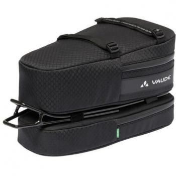 Bolsa de sillín Vaude Cyclist 9L negra intensa, impermeable, capacidad de 9 litros, diseño aerodinámico, sistema de fijación fácil y rápido, reflectante para mayor seguridad en la oscuridad