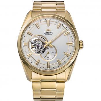 Reloj Hombre Orient RA-AR0007S10B - Reloj automático Open Heart, diámetro de 21 mm, diseño elegante, esfera con apertura para ver el movimiento del mecanismo, correa de acero inoxidable, resistencia al agua