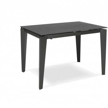 Mesa Extensible Modern de Cerámica y Vidrio Templado Gris Grafito 120-170 x 80 cm