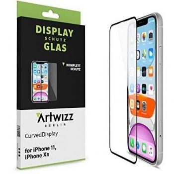 Artwizz curveddisplay protector de pantalla completa para iPhone XR – protector templado de la pantalla