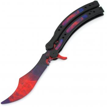 KNIFY - Balisong Doppler Phase 2 Skin - Navaja Mariposa sin filo para entrenamiento - CSGO IRL Replica
